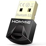 Adaptador de Bluetooth 5.0,Hommie Bluetooth USB PC Window7/8/8.1/10, Adaptador Bluetooth para TV/Auricular/Altavoz/Ratón/Teclado,Buletooth USB Plug y Play Emisor Receptor EDR y 4.0BLE Tecnología