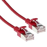 ACT Cable de red CAT6a U/FTP LSZH LAN de 3,8 mm Slim Line, cable flexible Cat 6a con conector RJ45 para uso en centros de datos, 2 metros, rojo – DC7502