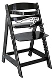 trona roba Sit Up III, utilizable como trona autoajustable para bebé y como silla juvenil, en madera maciza, acabado en negro