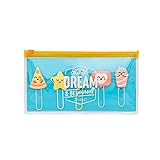 Pencil case with set of character clips - Laugh, dream & be.