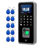 JASAG Control de Acceso de Huellas Dactilares Teclado RFID Sistema de Control de Acceso Biométrico USB Máquina de Asistencia de Reloj de Tiempo Electrónico +10 Llaveros
