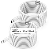 Poukey Cable USB C a Lightning 3M 2Pack[Certificación MFi Cable iPhone USB C Carga Rápida PD Largo Cable Cargador iPhone Tipo C a Lightning Cable para iPhone 14 13 12 11 Pro Max/Mini/XS/XR/X/8/iPad
