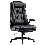 Chaise de bureau Hbada Chaise de bureau Chaise de direction Chaise pivotante ergonomique Dossier en similicuir épaissi Accoudoir pliant noir
