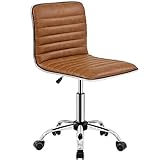 Yaheetech Office Chair Bar Stool Chair ane Wheels Brown Office Chair