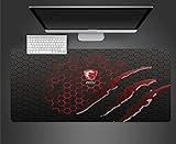Alfombrilla de ratón XL para juegos PC / Mac portátil Gamer Gaming G Series MSI Griffe Dragon Rojo y Negro