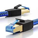 SEBSON Cable de Red Ethernet 3m Cat 8, LAN Patch Cable, 40Gbps, S-FTP apantallado, Conector RJ45 para Router, Ordenador, Módem, TV