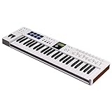 Arturia - KeyLab Essential 49 mk3 - Controlador MIDI de Teclado para Producción Musical - 49 Teclas, 9 Codificadores, 9 Faders, 1 Rueda de Modulación, 1 Rueda Pitch Bend, 8 Pads - Blanco