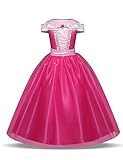 Disfraz de princesa Aurora para niñas de 3 a 10 años, color rosa fuerte Rosa hot pink 3-4 Years, Height 104 cm