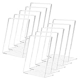 10 Pieces A6 Transparent Methacrylate Display Stand, ຜູ້ຖືລາຄາໂປ່ງໃສ, ເມນູຮ້ານອາຫານເທິງໂຕະ, ປ້າຍໂຄສະນາ, ໃບປິວ, ໃບປິວ, ເຈ້ຍ ແລະຮູບຖ່າຍ