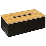 Прямоугольная коробка для салфеток для многофункционального использования в офисной или домашней ванной комнате (черная)