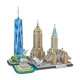 World Brands New York City, Puzzles para Adultos y Niños, Maquetas para Montar, Rompecabezas 3D, Regalos Divertidos, Cultura, Viajar Desde Casa (CubicFun MC255h)