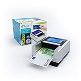 YATEK Detector de Billetes Falsos EC500 con batería incluida y lámpara UV para detección de cheques y Tarjetas de crédito, Preparado para Todos los nuevos Billetes de Euro
