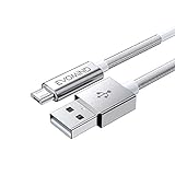 Cable Micro USB EVOMIND 2M Carga rápida y Transferencia de datos para Samsung Galaxy S7/6/ A10/ J, Xiaomi Redmi 9c/6a/ Note 6 Pro, Controlador PS4/Xbox One, y otros dispositivos MicroUSB - 2M Blanco