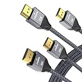 Cable HDMI 8K 5 Metros (2-Pack),48Gbps 7680P Cable HDMI 2.1 Ultra Alta Velocidad para Samsung QLED,Apple TV,Sony LG,Playstation,PS4,PS5,Nintendo Switch,Xbox One X y Más,HDMI 2.0/4K 120Hz Compatible M
