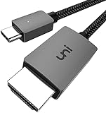 uni Cable USB C a HDMI 4K 1,8m, Cable USB Tipo C a HDMI para Oficina en Casa, [Compatible con Thunderbolt 3] para MacBook Pro/Air 2020, iPad Air 4, iPad Pro 2021, iMac, S21, XPS, etc.