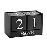 Calendario perpetuo de madera con bloques rectangulares, accesorio para el escritorio, día chic, mes para casa y oficina