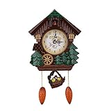 Raguso Reloj de cuco para habitación infantil, diseño de bosque tradicional, hecho a mano
