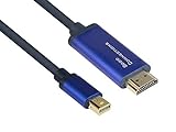Good Connections SmartFlex - Cable Mini DisplayPort 1.4 a HDMI 2.0 (4K UHD @60 Hz RGB, 4:4:4, cobre, carcasa de aluminio, muy flexible, 2 m), color azul oscuro