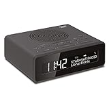 TechniSat DIGITRADIO 51 - DAB+ Radiodespertador, recepción de emisoras DAB y FM, reloj, despertador con alarma dual ajustable, pantalla atenuable y entrada para auriculares, negro