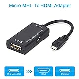 Mini convertidor MHL a HDMI, Micro USB 2.0 MHL Macho a HDMI Adaptador Hembra HDTV Cable para Smartphones con función MHL