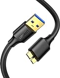 UGREEN Cable USB 3.0 para Disco Duro Externo, Cable USB Micro B 3.0 Cable SS a USB para Disco Duro Toshiba Seagate Maxtor WD Passport Alta Velocidad 5Gbps, Cable para Samsung S5, Note 3(0.5 Metro)