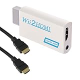 Goldoars Wii a HDMI Adaptador, Conversor de Wii a HDMI 720P/1080P con Cable HDMI con Puerto HDMI y Jack 3.5mm – Soporta Todos Los Modos de Visualización Wii (Blanco)