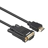 Cable HDMI a VGA, BENFEI Chapado en Oro Macho a Macho para Ordenador, portátil, PC, Monitor, proyector, HDTV, Chromebook, Raspberry Pi, Roku, Xbox y más, Negro 1,8 m