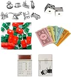 Monopoly Top Up Pack Fichas de juego Dados Casas de dinero Hoteles Tarjetas de pecho de la comunidad