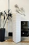 Trango 1214 Lámpara de pie de diseño moderno de papel de arroz, hecha a mano, rectangular, con varillas decorativas de bambú, 125 cm de alto, lámpara decorativa para salón, lámpara de pie con pantalla