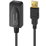 deleyCON 5m Prolongación de Cable Activo USB 2.0 con Intensificador de Señal USB2.0 Cable de Repetidor Cable de Prolongación PC Ordenador Impresora Escáner Negro