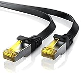 Primewire 5m Cable de Red Cat.7 Plano - Cable Ethernet -Gigabit LAN 10000 Mbit s -Cable de Conexión - Cable Plano- Cable de Instalación - Cable Cat 7 Apantallamiento U FTP PiMF con Conector RJ45
