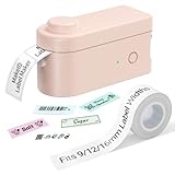 Makeid bærbar etiketter | Bluetooth-labelprinter | med etikettape, kontor eller hjemme, kompatibel med iOS Android Pink