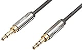 Amazon Basics - Auxiliar Cable de audio estéreo (conector macho de 3,5 mm a macho de 3,5 mm, 1.2 m), para Tablet, Negro