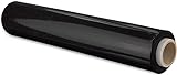 पैकिंग के लिए पारदर्शी या काली फिल्म 50 सेमी x 200 मीटर, 23 माइक्रोन पेपर रोल प्रतिरोधी प्लास्टिक फिल्म, स्थानांतरण और शिपिंग के लिए उच्च लोच के साथ (काला, 1 रोल)