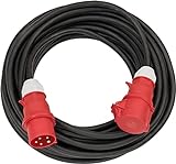 Brennenstuhl cable alargador de enchufe CEE 400V/32A (cable de 10 m, 5 polos, conector CEE, para uso en exteriores, Made in Germany) negro