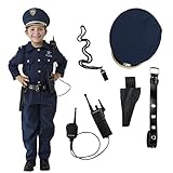 Dress Up America - Disfraz de policía deluxe, 4-6 años, talla S, azul