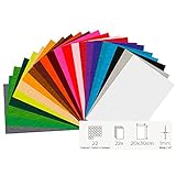 INNSPIRO Set 22 láminas fieltro acrílico surtido colores 20x30cm.x1mm. 160gr./m2 Material muy utilizado para manualidades y decoración