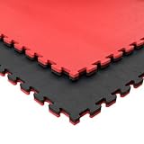 JOWY Lot 50 Units Tatami Puzzle Foam Rubber Mat 25 mm | Tatami Floor Gym Ideal Martial Arts 1 mx 1 mx 2,5 cm Read/Swart