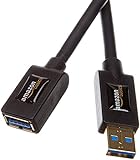 Amazon Basics Cable alargador USB 3.0 A macho a USB 2.0 A hembra (1 m), Negro