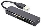 Assmann 85241 Ednet- Lector multitarjetas USB 2.0, Admite 4 puertos MS, SD, T-flash, formatos CF, Negro
