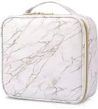 Joligrace Makeup Bag Portable Cosmetic Makeup Bag Travel Beauty Case Professional Makeup Case PU Leather, Marble