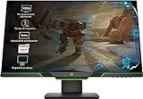 HP 25x - Monitor Gaming de 24.5'' Full HD (1920x1080, TN, 16:9 HDMI 2.0, DisplayPort 1.2, 1ms, 144 Hz, AMD FreeSync, Low Blue Light, Ajustable en Altura), negro y verde
