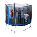 Bana ba trampoline 250 - Blue - Trampoline bakeng sa bashanyana le banana ba nang le Safety Net Ideal for Outdoors