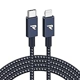 RAMPOW Cable USB C a Lightning [Apple MFi Certificado] para iPhone 11/iPhone 11 Pro/iPhone X/iPhone XS/iPhone XS MAX/iPhone XR/iPhone 8, iPad Pro 10.5/12.9, iPad Air, AirPods Pro - 2M, Nylon Trenzado