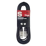 Cable de micrófono a mezclador Stagg SMC6 XLR (m) -XLR (f) de 6 metros de largo, negro