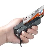 Yunxwd MSR580 Lector de Tarjetas de Banda magnética USB 3 Pistas Mini mag Hi‑Co Swiper Máquina lectora de Tarjetas magnéticas con Interfaz USB para pagos sin Contacto