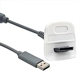 Accessotech Cargador USB Cable para Microsoft Xbox 360 Inalámbrico Mando para Juegos Gris