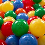 KiddyMoon 200 ∅ 6Cm Bolas Colores De Plástico para Piscina Certificadas para Niños, Amarillo/Verde/Azul/Rojo/Naranja