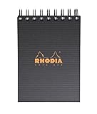 Cuaderno de Rhodia, con espirales, color Negro DIN A7