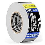 TapePlus Professional Self-adhesive Aluminum tape - 50 mm x 64 m - ពិសេសសម្រាប់សីតុណ្ហភាពខ្ពស់ - ការផ្សាភ្ជាប់បំពង់ខ្យល់ ជួសជុលលោហៈ - ធន់នឹងទឹក និងកំដៅ - 1 វិល